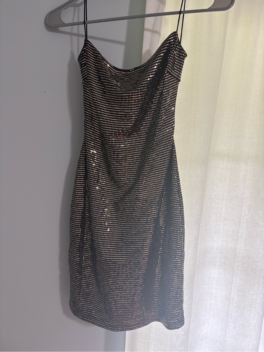 Windsor Black Sequin Mini Slip Dress